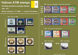 2000 Vaticano Vatikan ATM Stamps 1-18 Complete Collection / MNH / Frama Kiosk CVP Automatenmarken Automatici Etiquetas - Verzamelingen