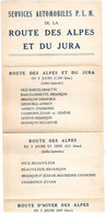 Services Automobiles P.L.M De La Route Des Alpes Et Du Jura - Cartes Routières
