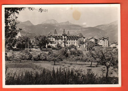 MKD-10  Sierre Hotel Chateau Bellevue Circulé 1957 Grand Format Tache Visible Sur Scan - Sierre