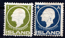 ISLANDE (Dépendance Danoise) - 1911 - N° 62 Et 64 - (Centenaire De La Naissance De Jon Sigurdsson) - Andere & Zonder Classificatie