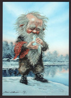 Elf - Gnome - Brownie Holding A Dove In The Palm Of His Hand - Kjell E. Midthun - Andere