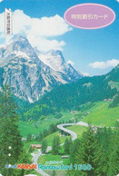 Carte Prépayée JAPON - Paysage Série Rainbow - Montagne En Suisse - Mountain In Switzerland JAPAN Prepaid Card - Paysages