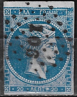 GREECE 1862-67 Large Hermes Head Consecutive Athens Prints 20 L Sky Blue Vl. 32 A / H 19 A - Gebraucht