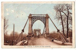 Riscle - Entrée Du Pont Suspendu  - Circulé  - Pont En Construction Ou En Partie Détruit? Groupe D'homme Visibles - Riscle