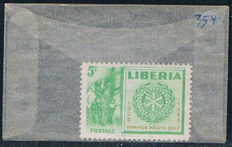 Liberia 354 Unused Rubber Tapping 1955 (L0539) - Liberia