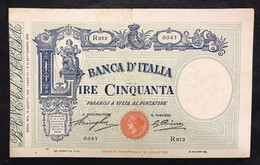 50 LIRE Barbetti Matrice Fascio 12 08 1929 Taglio Centrale E Piccoli Taglietti Marginali, Leggermente Pressato LOTTO 994 - 50 Lire