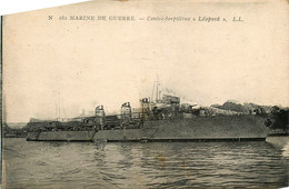 Thème Bateau * Navire De Guerre LEOPARD Léopard * Contre Torpilleur * Marine Française - Guerra