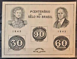 BRASIL 1943 - MNH - Block 6 - 1e Centenario Do Selo No Bresil - Blocks & Sheetlets
