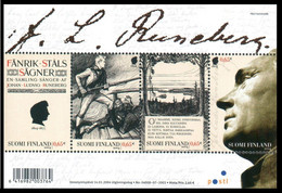 FINLANDIA 2004 - BICENTENARIO DEL POETA RUNEBERG - YVERT 1659/1662** HOJITA BLOQUE Nº 32 - Unused Stamps