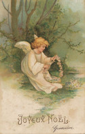 Cupid Making A Heart With Flowers . Christmas . Angelot Noel  Envoi à Bransles Par Egreville - Anges