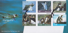 Enveloppe  FDC  1er  Jour    NOUVELLE   ZELANDE    Manchots   2001 - Pinguïns & Vetganzen