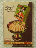 Buvard PUB ALSA DESSERT FLAN LEVURE ALSACIENNE ILLUSTRATEUR PRR CLOWN CIRQUE - Milchprodukte