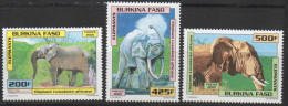 Burkina Faso 2000 éléphant Elephants Elefanten Faune Fauna 3 Val. MNH RARE - Burkina Faso (1984-...)