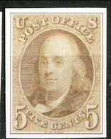 1847 US N. 1 C. 5 Bruno Catalogo € 3500 Bella Riproduzione - Ongebruikt