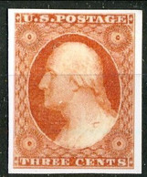 1851 US N. 4 C. 3 Arancio Bruno (Washington) Catalogo $ 2200 Bella Riproduzione - Unused Stamps