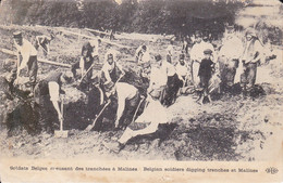 GUERRE 1914-18 - BELGIQUE - Soldats Belges Creusant Des Tranchées à MALINES - Guerre 1914-18