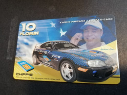 CURACAO NAF 10,- + NAF 25 UTS/GSM CHIPPIE/ ANDREW JONES WITH NICE SPORTSCAR      ** 4838** - Antillas (Nerlandesas)