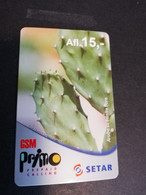 ARUBA PREPAID CARD SETAR/GSM PRIMO  FLOWERS  AFL,15-   Fine Used Card  **4841** - Aruba