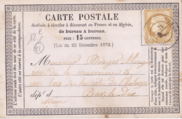 22813# CERES N° 55 CARTE PRECURSEUR Datée De SAINT MARTIN Obl SORCY 1875 T17 MEUSE - Vorläufer