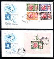 Guinea 1963 FDC (2) Mi# 204-207 A, Block 2 - Cent. Of The International Red Cross / Satellites / Space - Africa