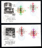 Haiti 1963 FDC (4) Mi# 741-744 And A 744-D 744 - Overprinted - Peaceful Uses Of Outer Space - Noord-Amerika