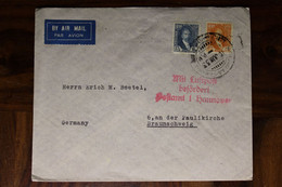 1933 Iraq Air Mail Cover Enveloppe Allemagne Irak Bagdad Mit Luftpost Befördert Par Avion Flugpost Braunschweig - Irak