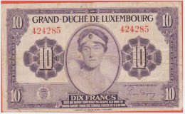 LUXEMBOURG - 10 Francs De 1944 - Pick 44 - Luxemburg