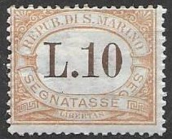 San Marino Postage Due Low Hinge Trace *1925 (90 Euros) - Timbres-taxe