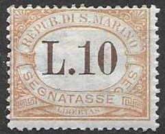 San Marino Postage Due Low Hinge Trace *1925 (90 Euros) - Segnatasse