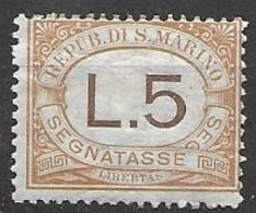 San Marino Postage Due Low Hinge Trace *1925 (60 Euros) - Timbres-taxe