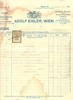 Österreich Wien 1929 + Fiskalmarke " Schürzen Blusen Kinderkleidchen Wäsche Adolf Eisler " Rechnung - Austria