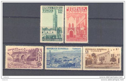 TABE1SCSF-L4231-TEURPESPVA.Marruecos.Maroc.Marocco VISTAS DE TANGER ESPAÑOL BENEFICENCIA 1937 (Ed 1/5**)sin Charnela - Variedades & Curiosidades