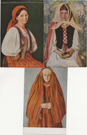 POLOGNE - 3 CARTES FOLKLORE ET COSTUMES - Poland