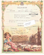 BELGIQUE - Beau Télégramme Illustré Par J. SENTRAIZ - BOUQUETIERE -  560121 - Colecciones