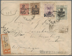 Iran - Ganzsachen: 1904, Envelope 6 Ch./10 Ch. Uprated Three Surcharges For A Total Of 24 Ch. Canc. - Otros & Sin Clasificación