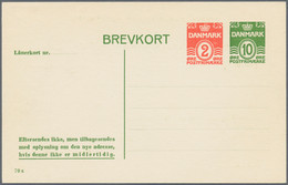 Dänemark - Ganzsachen: 1953, 10 Öre + 2 Öre Green/orange Service Postal Stationery Postcard From The - Enteros Postales
