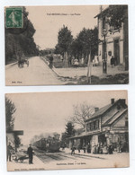 2 CPA -  Vaumoise    -(Oise)  La Gare / La Poste - Vaumoise