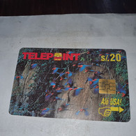 Peru-(per-te-056)-guacamayos-(8)-(s/.20)-(00459621)-used Card+1cars Prepiad,free - Peru