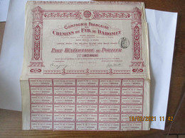 COMPAGNIE FRANCAISE DE CHEMINS DE FER AU DAHOMEY PART BENEFICIAIRE AU PORTEUR PARIS LE 1er JANVIER 1913 - Unclassified