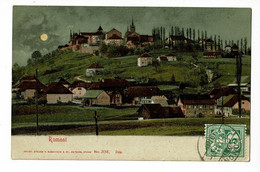 Romont - Vue Générale, Effet De Nuit, Lune, Maisons éclairées - Circulé 1907, Couleur - Romont