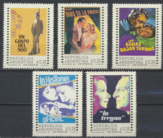 Argentina, 1992, Mi 2149-2153, Argentine Cinema - Movie Posters, 5v, MNH - Cinema