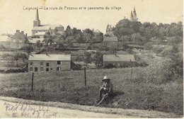 Leignon La Route De Pessoux Panorama Coll. Melchior Charlier Delhaise Le Lion 1918 - Ciney