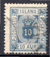 ISLANDE (Dépendance Danoise) - 1876-1901 - Service - N° 6 - 10 A. Bleu - Servizio