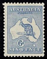 Australia 1915 Kangaroo 6d Ultramarine 2nd Watermark MH - Ungebraucht