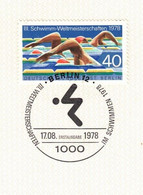 487X * BERLIN 571 * 1 FEINE WERTE SONDERSTEMPEL AUSSCHNITT SCHWIMM WELTMEISTERSCHAFT * MICHEL 1,00 **!! - Maschinenstempel (EMA)