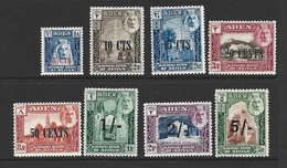 Aden Kathiri State Seiyun 1951 Surcharges FM , HR - Aden (1854-1963)