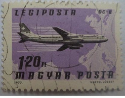 Hungary 1977 Airmail Airplane DC 8, Swiss-air, South East Asia 1.20ft  [USED] - Other & Unclassified