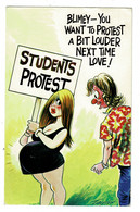 Ref 1470 - 1978 Bamforth Comic Postcard - Pregnant Student Protest - Fumetti