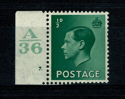 Ref 1470 - GB 1936 - KEVIII 1/2d Control A36 7dot - MNH Stamp SG 457 - Ongebruikt