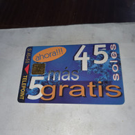 Peru-(per-te-124)-ahora-(21)(s/.45+5gratis)-(01892886)-(tirage-20.000)-used Card+1cars Prepiad,free - Peru